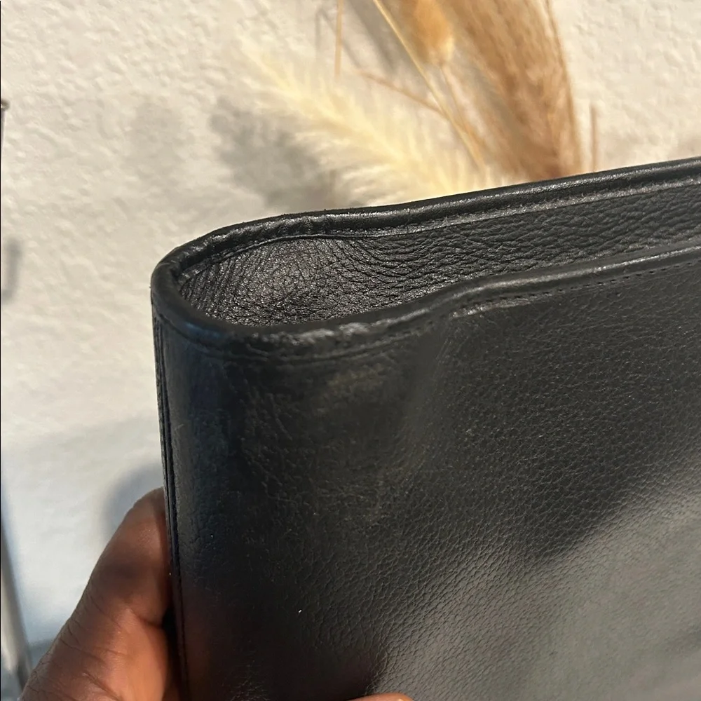 Burberry Black Textured Leather Bag Authentic